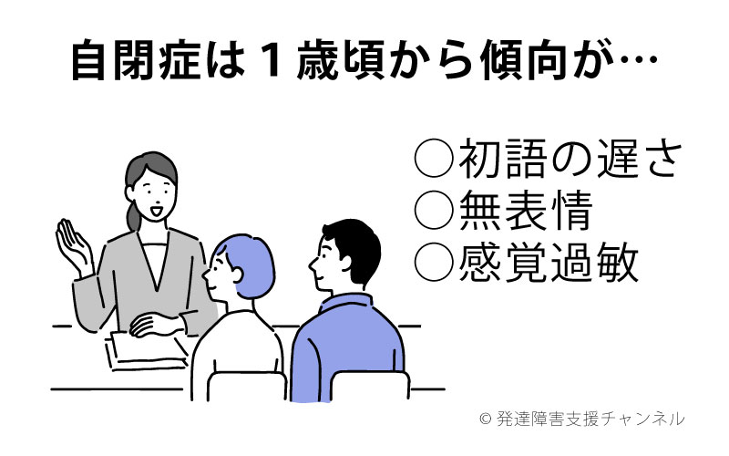 自閉症は１歳ころから傾向が